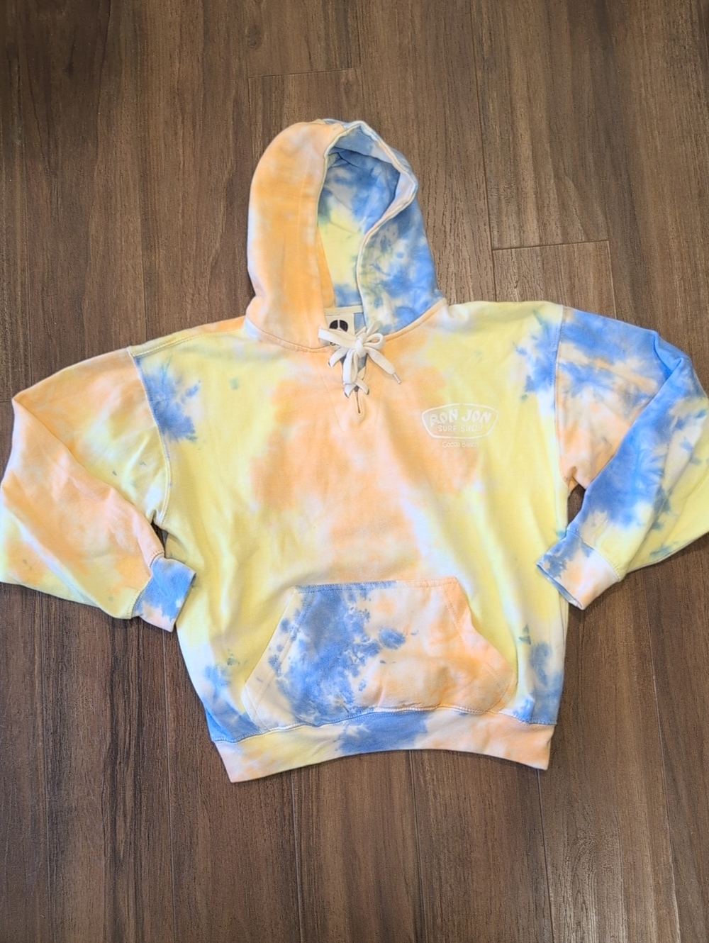 Ron Jon Cocoa Beach Florida Pastel Tie-Dye Hoodie - Yellow, Blue, Peach